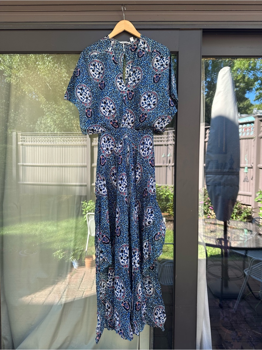 Blue Patterned Maxi Dress